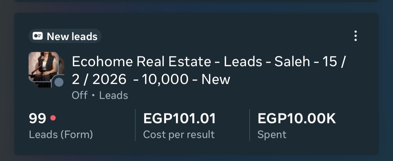 نتائج حملة إعلانية عقارية ناجحة - المثال الثاني