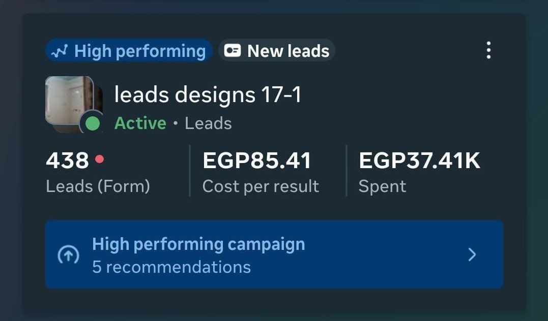نتائج حملة إعلانية عقارية ناجحة - المثال الثامن